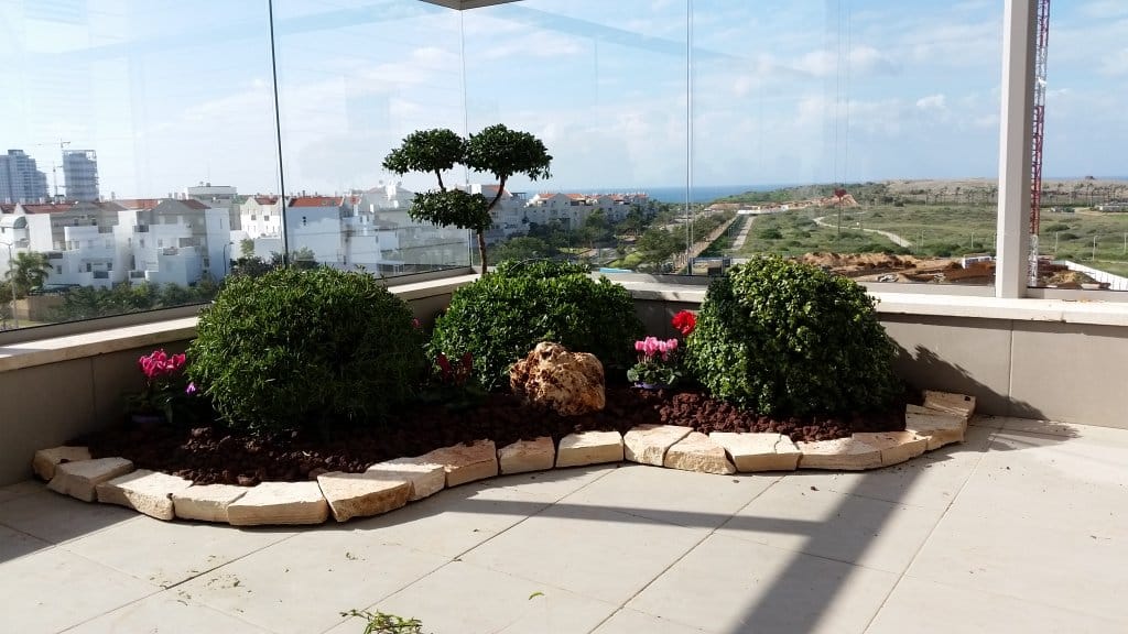 מרפסת עם גינה הידרופונית