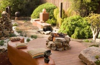 עיצוב גינה עם אש