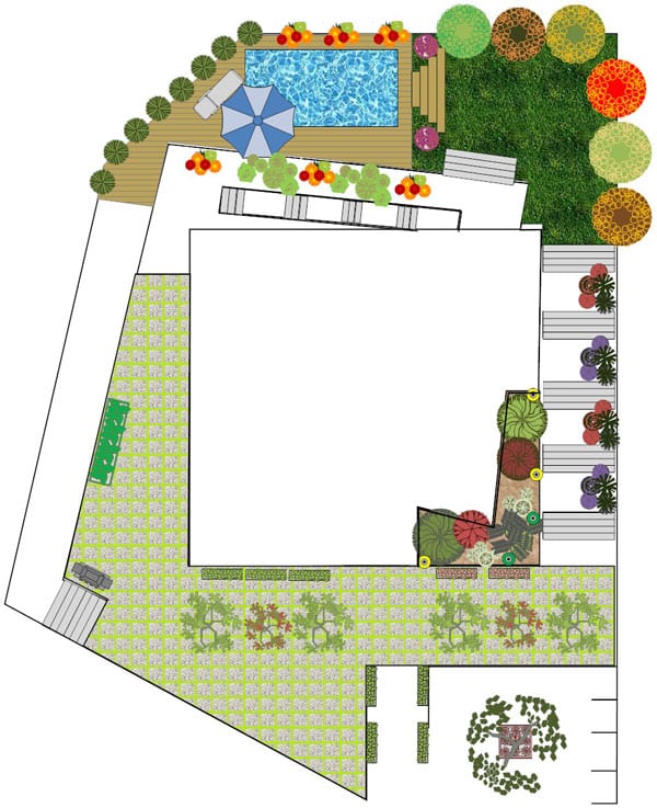 ושרטוט גינות יוקרה - עיצוב גינות יוקרה