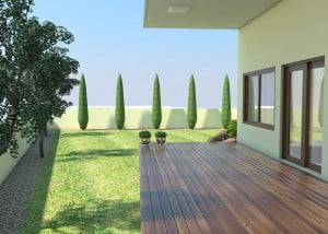 הדמיית עיצוב גינה ממוחשבת בפרויקט סביוני ברוריה בבנימינה