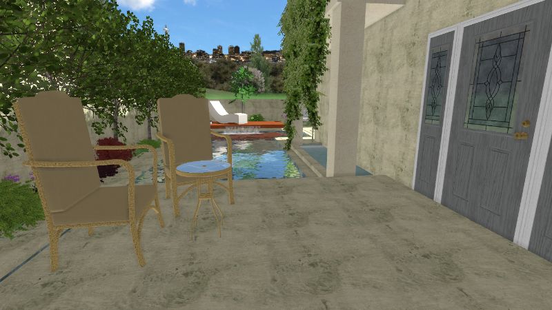 הדמיית עיצוב גינה עם בריכה בהרצליה