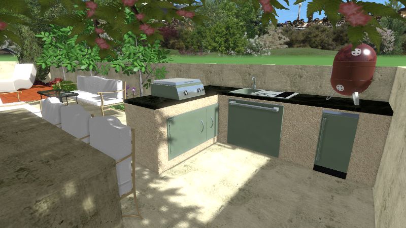 הדמיית עיצוב גינה עם בריכה בהרצליה